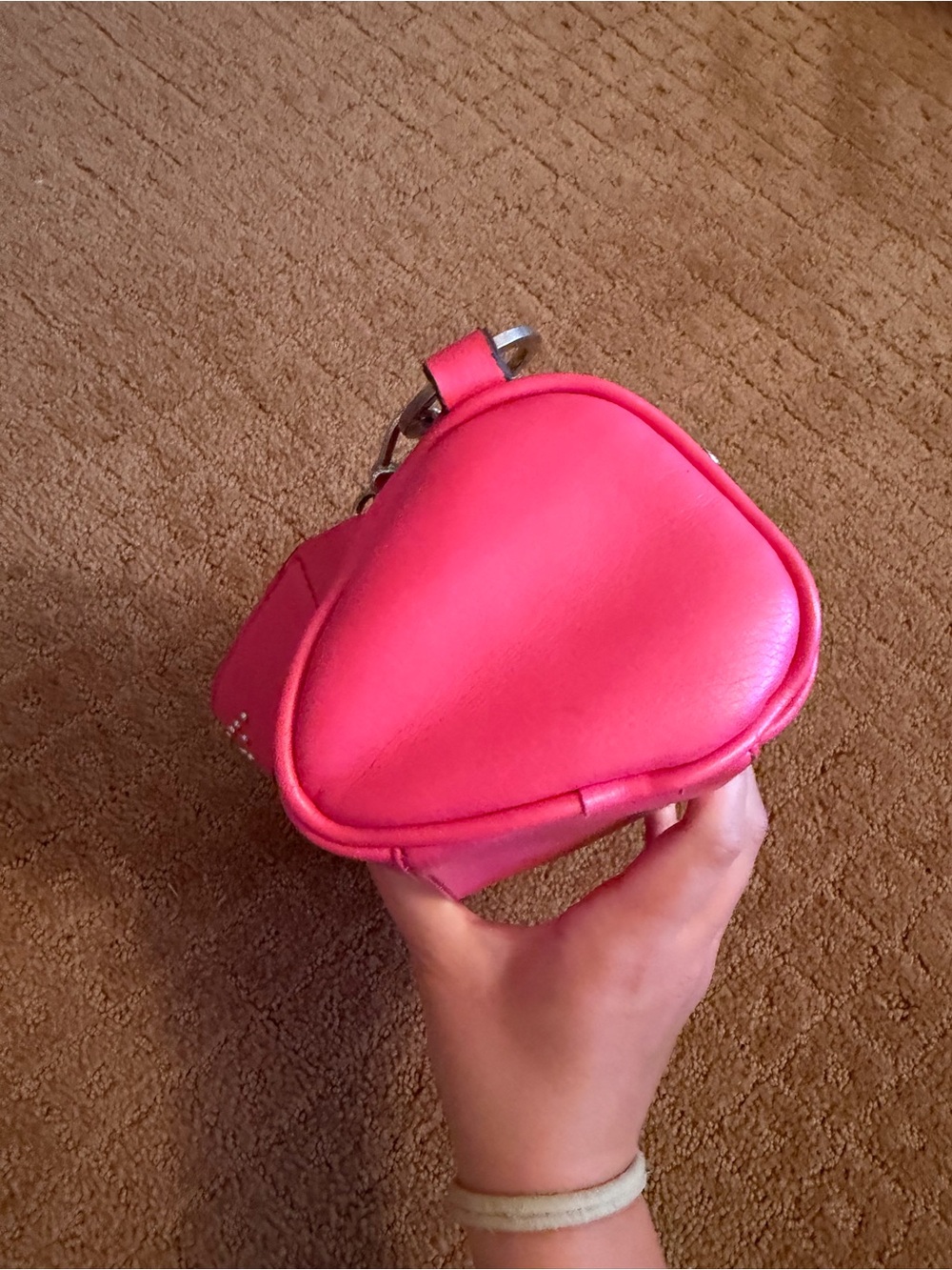 Sonoma hot pink faux leather silver studded shoulder bag - Picture 5 of 8
